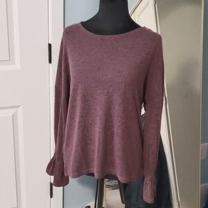 Lucky Brand Purple Top With Ruffles Small